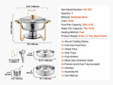 SucceBuy 4 Pack Chafing Dish Buffet Set Stainless Steel Chafer w/4 Full Size Pan