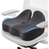 Memory Foam Seat Cushion for Office Chair, Ergonomic Curved Design for Sciatica