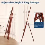 Adjustable Wooden Art Easel for Painting, Foldable Beech Wood Display Stand