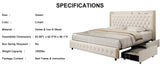 Queen Platform Bed Frame w/LED Lights, Wingback Headboard, USB Ports