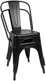 Classic Stackable Metal Dining Chair Set of 4, Indoor-Outdoor Bistro