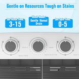 Portable Grey Compact Mini Washer and Dryer Combo for Apartment, Dorms, RVs, and Camping,
