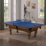 Pool Table Household 233.33cm Billiards Solid Wood Carving Antique Ball Table American Table Tennis Bar