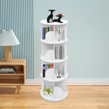 4 Tier Rotating Bookshelf 360° Spinning Display Rack with Wheels