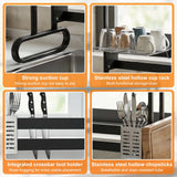 Over Sink Dish Drying Rack with Utensil Holder Household Dishes Strainers