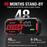 AdoreTrip 8250A Heavy-Duty Jump Starter,12V Car Battery Booster Device, Portable Power Bank For Off-Road 4x4,Pickups