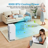 8,000BTU Portable Air Conditioner, 3 in-1 Floor Standing AC Unit With Remote Control,Dehumidifier & Fan, Cools Up to 350 Sq.Ft