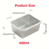 6-Piece Stainless Steel Food Storage Containers Set With Lids - Leakproof