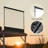 WEMAX 40" Portable Projector Screen HD 16:9, Foldable Tabletop Pull-Up Stand