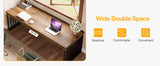 2-Person Desk with Metal Frame,Double Desk for Two People