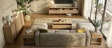 Queen Size Platform Bed Frame with Scroll Wingback Headboard/Footboard