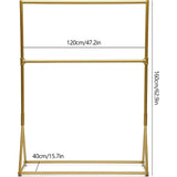 Heavy Duty Clothes Rack Gold with Double Hanging Rod for Bedroom