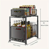 2 Tier Slide Out Cabinet Organizer Heavy Duty, Under Sink Storage Shelf for Kitchen Bathroom,