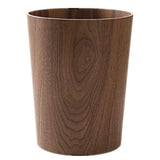 Round Stackable Wastebasket, Natural Wood Garbage Recycling Bin for Bathrooms
