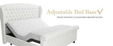 Queen Size Platform Bed Frame with Scroll Wingback Headboard/Footboard