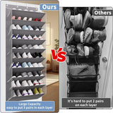 30 Pairs 10-Tier Hanging Rack with Deep Pocket for Closet Storage