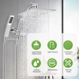 Hibbent  Dual Shower Head Combo, High Pressure Handheld Shower Wand, 16'' Adjustable