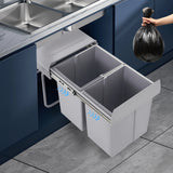 20L Each Dual Pull-Out Trash Can Easy Install Under Cabinet Kitchen Waste Bin