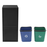 15 Gallons Tilt Out Trash Bin Waste and Recycling Cabinet with 2 Buckets