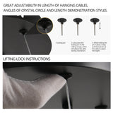 Modern LED Pendant Light, 23.6-Inch Round Hanging Chandelier Lamp