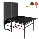 8ft Mid-Size Foldable Portable Ping Pong Table Set for Indoor Games w/ Net