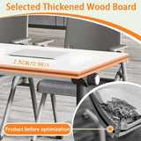 Large Meeting Podcast Table, 47.3 L x 23.6 W x 29.5 H, Wooden Training Table with Metal Legs for Office