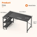JHK L Shaped Desk 47 Inch Computer Desk Gaming Furniture Corner Desks Home Office