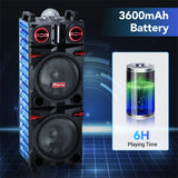 9000W Portable Bluetooth Speaker Heavy Bass Sound System, Rechargeable