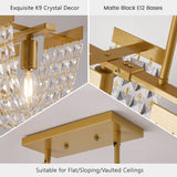 5-Light Luxury Gold Chandeliers for Living Room K9 Crystal Chandelier Fixture