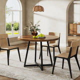 Tribesigns Round Dining Table for 2, 31.5" Industrial Kitchen Table with Metal Base