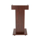 Wooden Lectern Podium Speaker Stand w/ Lockable Wheels| Modern Reception Desk| Speech
