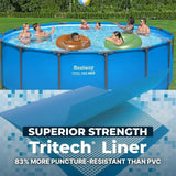 15' x 48 Round Above Ground Swimming Pool, Outdoor Metal Frame, Blue