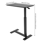25.59-40.35inch Adjustable Overbed Bedside Table 4 Wheels Pneumatic Mobile Standing Desk Laptop Desk Hospital Home Use