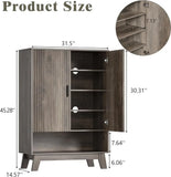 5 Tier Shoe Cabinet Storage for Entryway w/ Doors, Freestanding Shoe Rack
