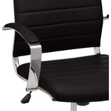 High-Back Swivel Oice Chair with Lumbar Support, Ergonomic Ribbed aux Leather