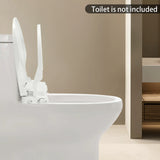 Non-Electric Bidet Toilet Seat 3-Hole Bidet Seat Fits Elongated Toilets White Dual Nozzle System