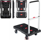 Folding Hand Truck, 330 Lbs Heavy Duty Luggage Cart, Portable Push Cart Dolly