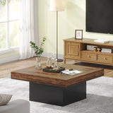 Engineered Wood Low Coffee Table for Living Room Rustic Brown & Black