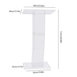 Acrylic Podium Modern Clear Lectern 7.8mm Thick with Storage Shelf for Conference Wedding