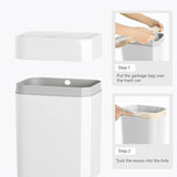 Motion Sensor Trash Can with Lid，13/17L Automatic Small Slim MD DC PRINT