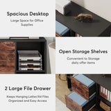 Tribesigns 2 Drawer Wooden File Cabinet Large Mobile Lateral Filing Cabinet