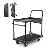 SucceBuy 700 lbs 2 Tier Foldable Heavy Push Cart Dolly Platform Hand Truck