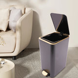Elegant Black Gold 12L Step Trash Can with Secure Lid and Touch-Free Foot Pedal