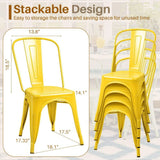 Furmax Metal Dining Chair Indoor-Outdoor Use Stackable Classic Trattoria Chair Chic Dining Bistro Cafe