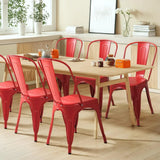 Furmax Metal Dining Chair Indoor-Outdoor Use Stackable Classic Trattoria Chair Chic Dining Bistro Cafe