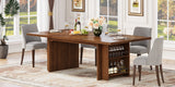 Tribesigns Dining Table for 6 to 8, 63-Inch Rectangular Wooden Kitchen Table with Storage