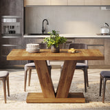 Tribesigns 47-Inch Dining Table for 4-6, White Kitchen Dinner Table with Heavy Duty Pedestal