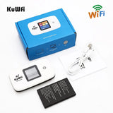 KuWFi 4G Mobile Router 150Mbps Wirelress Wifi Hotspot Protable LTE Router 2400mAh 4G Mini Router Low Power with SIM Card Slot