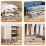 2-Pack Underbed Storage Containers Foldable W/ Wheels for Clothes Shoes