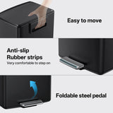 mVm Stainless Steel Trash Can 20L/30L, Step Pedal Garbage Bin with Lid, Fingerprint-Resistant, Soft Close